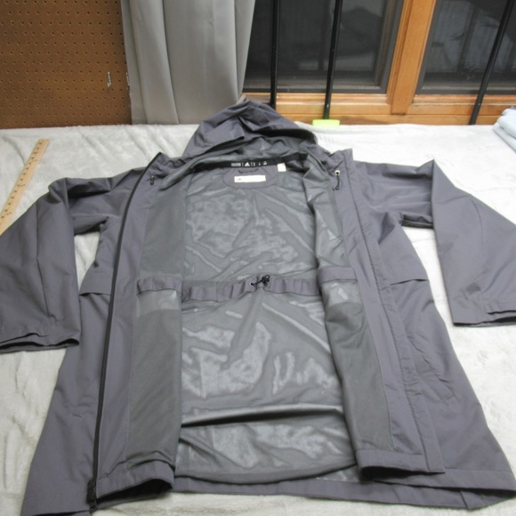 Adidas LMU Lions Rain Jacket Mens XL Gray Hooded Full Zip Wind Light Pack Vented - Picture 5 of 15